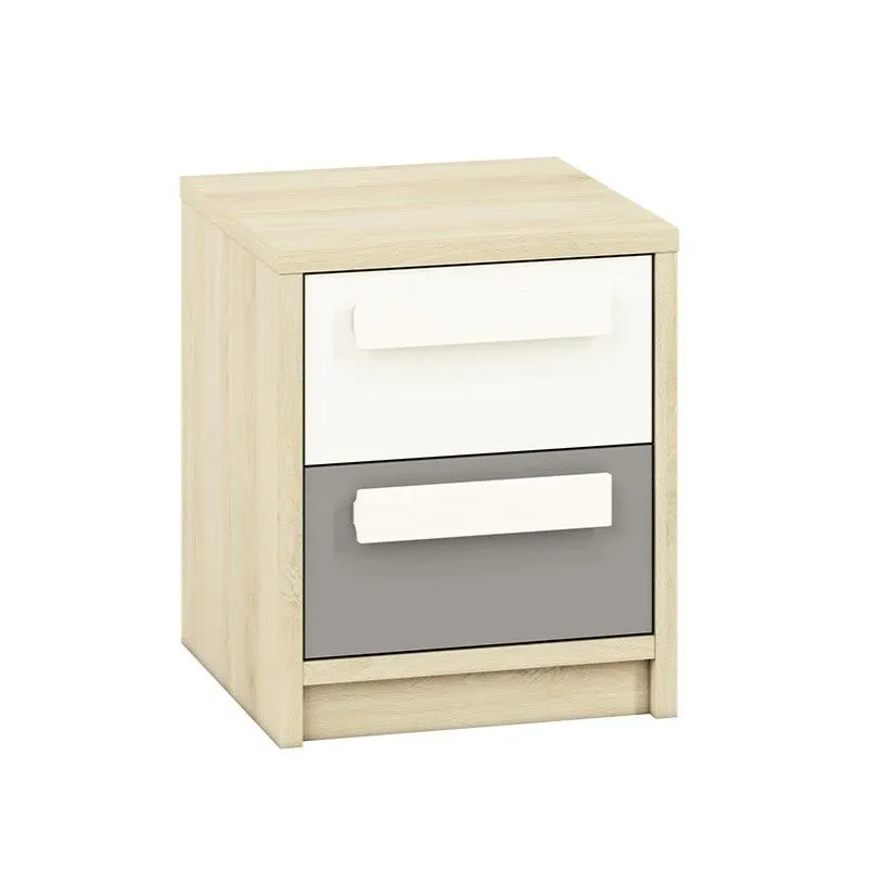 Szafka nocna DOT buk/biała/szara dla dziecka w stylu skandynawskim I sklep meblowy MIRAT. styl SKANDYNAWSKI kolekcja DOT
