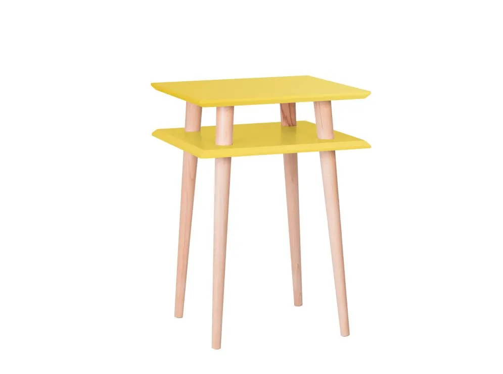 Stolik kawowy SQUARE HIGH żółty kwadratowy polskiej produkcji | MIRAT. w stylu SKANDYNAWSKI kolekcja