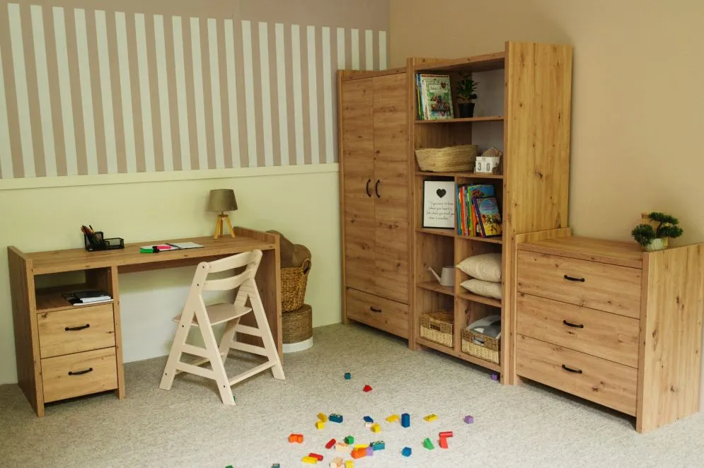 Biurko dziecięce AMELIA 145cm dąb solidne I sklep meblowy MIRAT. styl LOFT kolekcja AMELIA