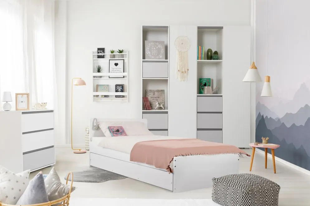 Komoda dla dzieci DALIA biała/szara polskiej produkcji I sklep meblowy MIRAT. styl SKANDYNAWSKI kolekcja DALIA
