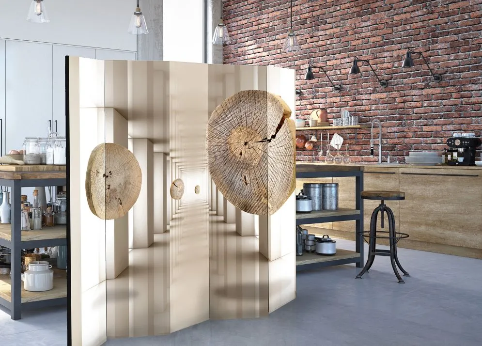 Parawan jednostronny  3D 225 x 172 cm Beżowy