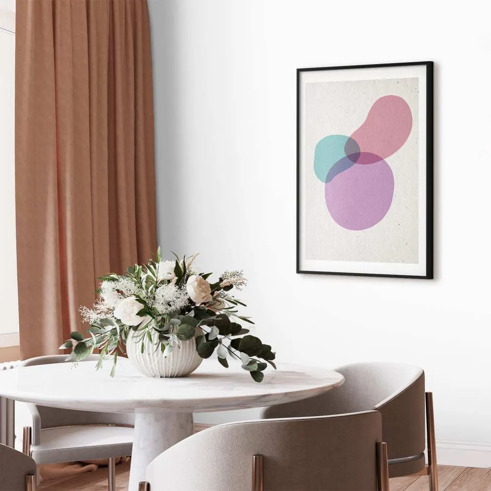 Plakat Mieszanka barw 21x30 cm z ramą czarną z marginesem | MIRAT.