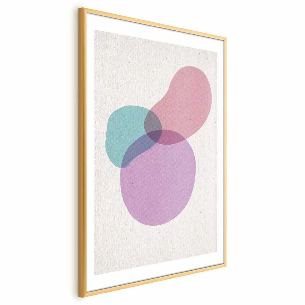 Plakat Mieszanka barw 40x60 cm z ramą złotą z marginesem | MIRAT.