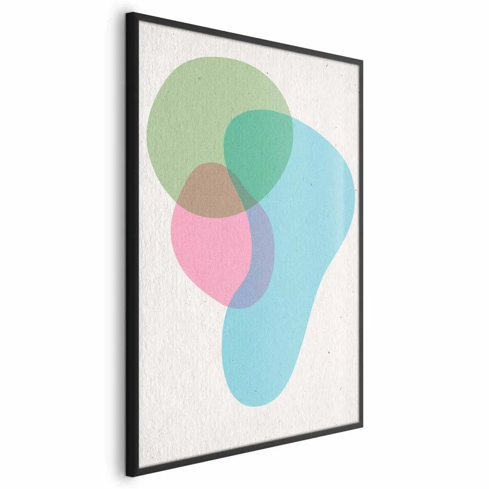 Plakat Kolorowe plamy 21x30 cm z ramą czarną bez marginesu | MIRAT.