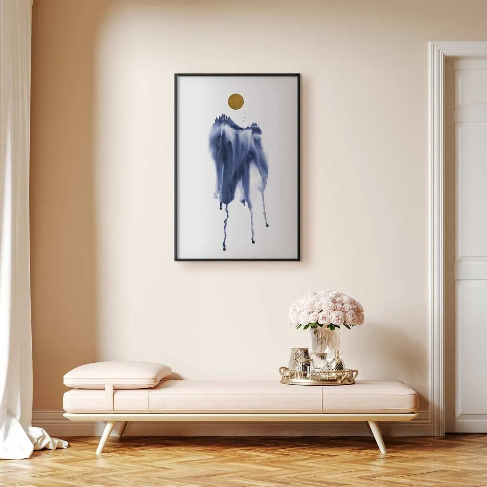 Plakat akwarelowa abstrakcja 40 x 60 cm z ramą czarną | MIRAT.  kolekcja a-A-0399-ao-a