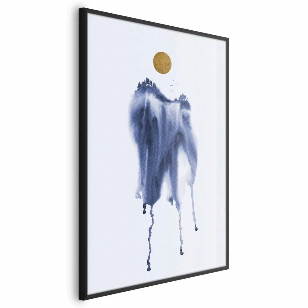 Plakat akwarelowa abstrakcja 40 x 60 cm z ramą czarną | MIRAT.  kolekcja a-A-0399-ao-a