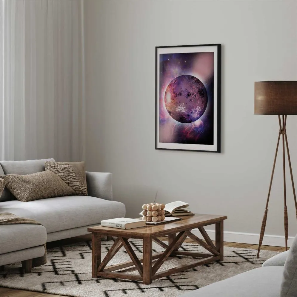 Plakat Nieznana planeta 21x30 cm z ramą czarną z marginesem | MIRAT.