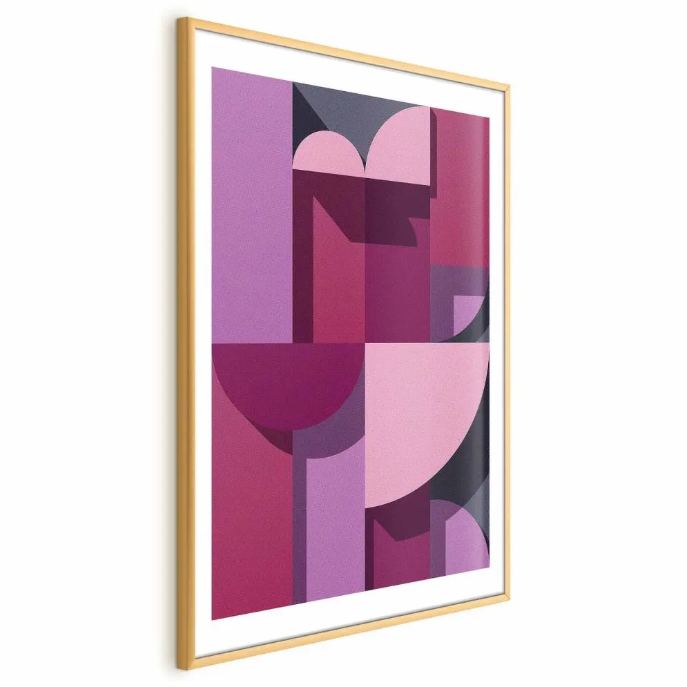 Plakat abstrakcyjne home 40 x 60 cm z ramą złotą | MIRAT. kolekcja a-A-0560-ao-a