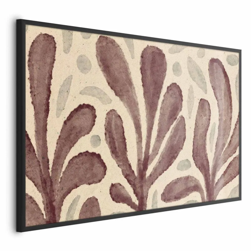 Plakat Liście i plamy 60x40 cm z ramą czarną bez marginesu | MIRAT.