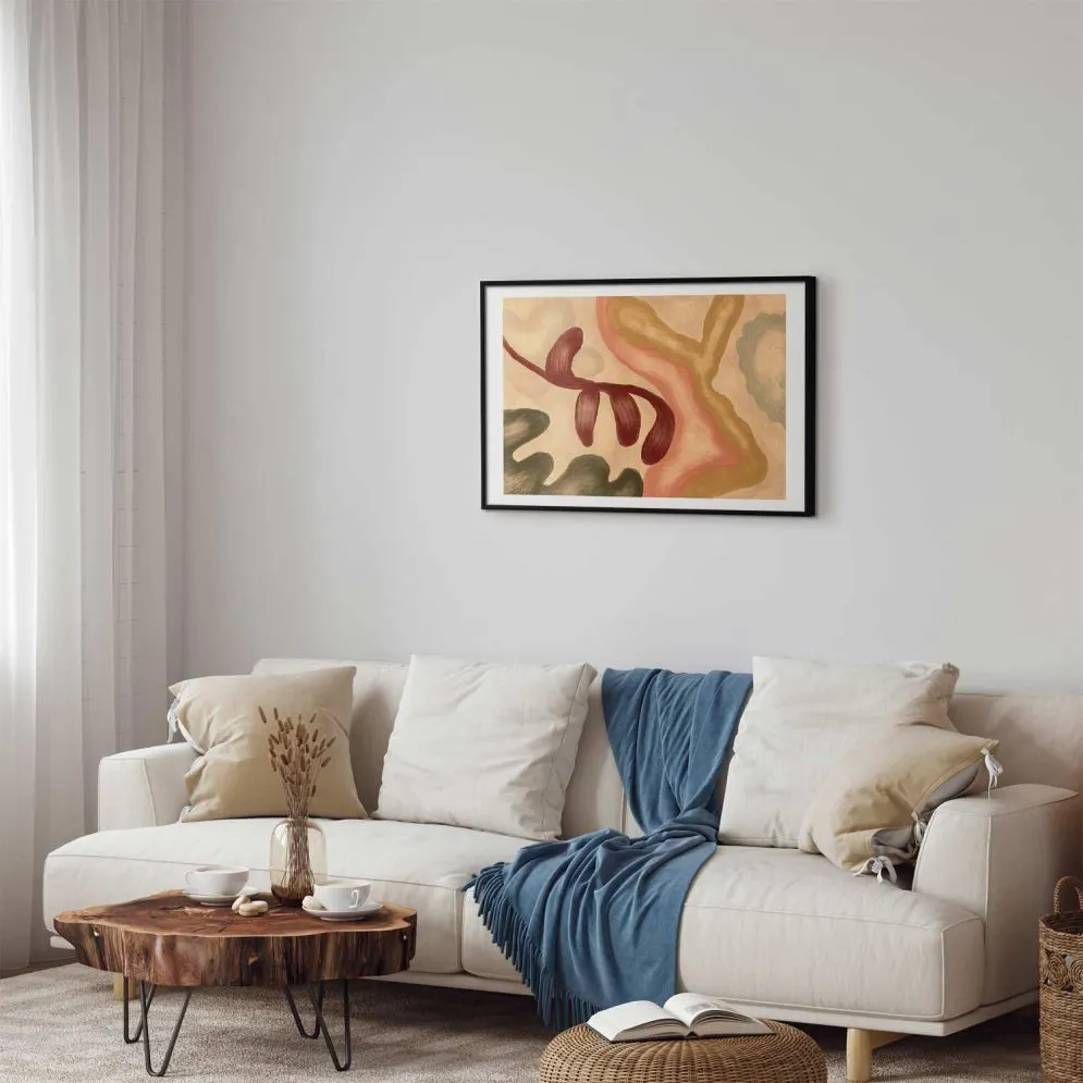 Plakat Kolorowe kształty 60x40 cm z ramą czarną z marginesem | MIRAT.