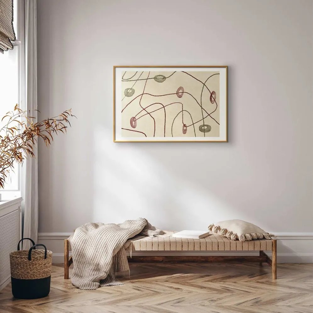 Plakat Kształty 90x60 cm z ramą złotą z marginesem | MIRAT.