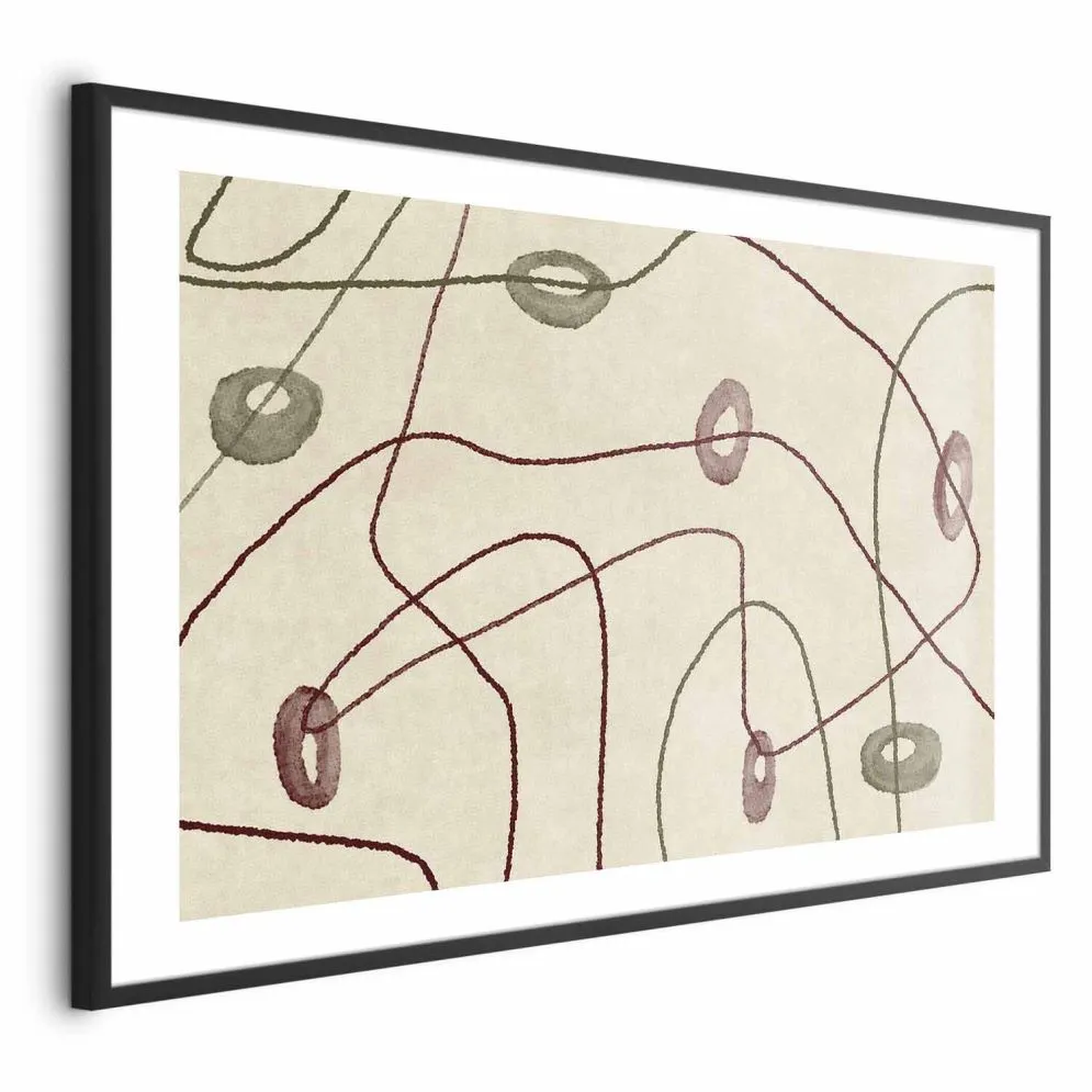 Plakat Kształty 90x60 cm z ramą czarną z marginesem | MIRAT.