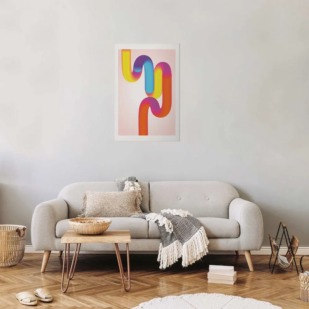 Plakat Tęczowe Rurki 60x90 cm bez ramy z marginesem | MIRAT.