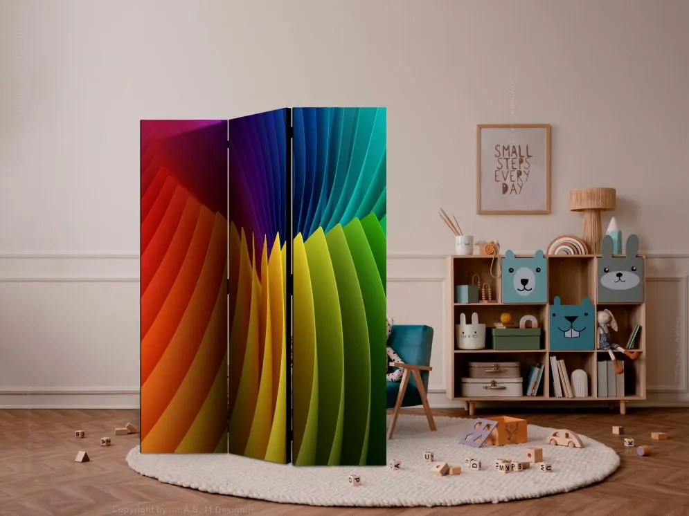 Parawan akustyczny 3D 135x172 cm 3-częściowy wielokolorowy | MIRAT.