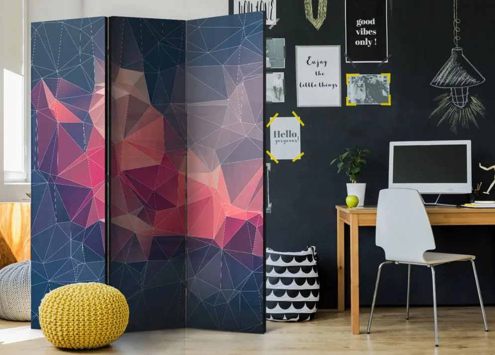 Parawan jednostronny Abstrakcje 135 x 172 cm Niebieski