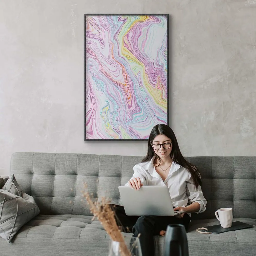 Plakat Kolorowy Sen 60x90 cm z ramą czarną bez marginesu | MIRAT.