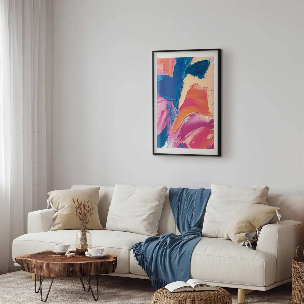 Plakat Kolorowa Ekspresja 21x30 cm z ramą czarną z marginesem | MIRAT.