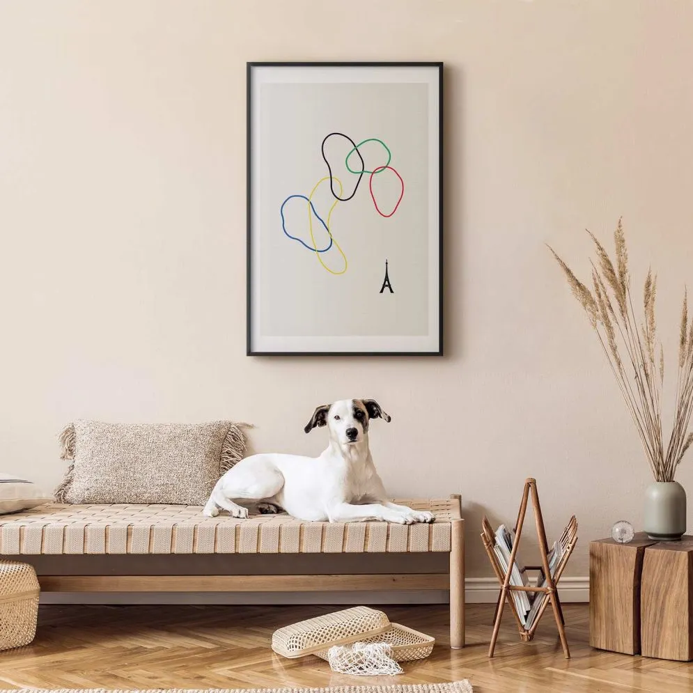 Plakat Kolorowe koła 29,7x42 cm z ramą czarną z marginesem | MIRAT.