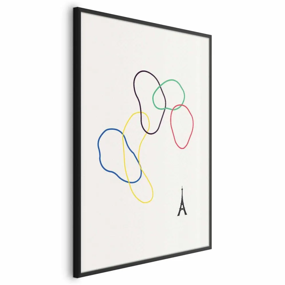 Plakat Kolorowe koła 29,7x42 cm z ramą czarną bez marginesu | MIRAT.