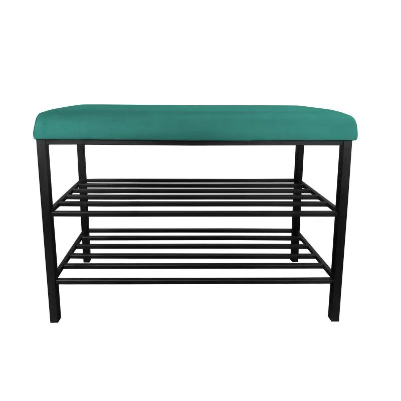 Stojak na buty z siedziskiem GAJA MG20 czarny/turkusowy metalowy I sklep meblowy MIRAT. styl LOFT