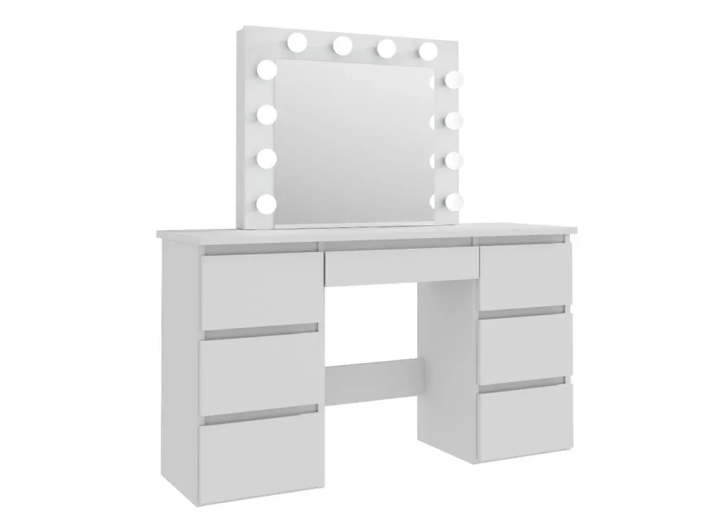 Toaletka ALEKSANDRA 5 biała z lustrem do sypialni | MIRAT. w stylu SKANDYNAWSKI kolekcja