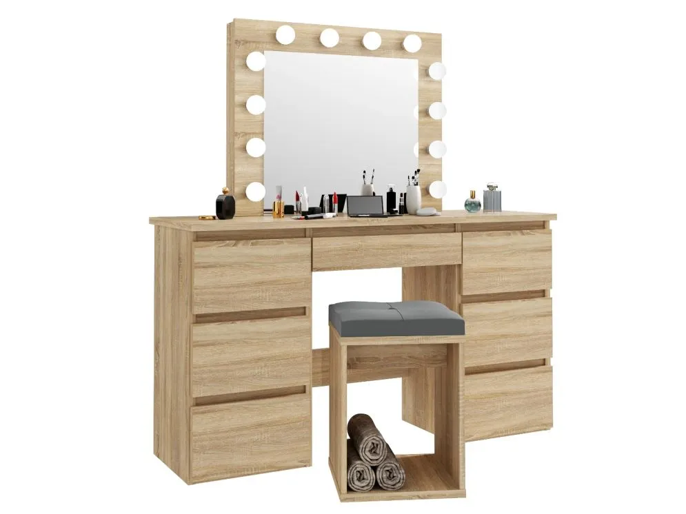 Toaletka ALEKSANDRA 5 dąb sonoma z szufladami | MIRAT. w stylu  kolekcja