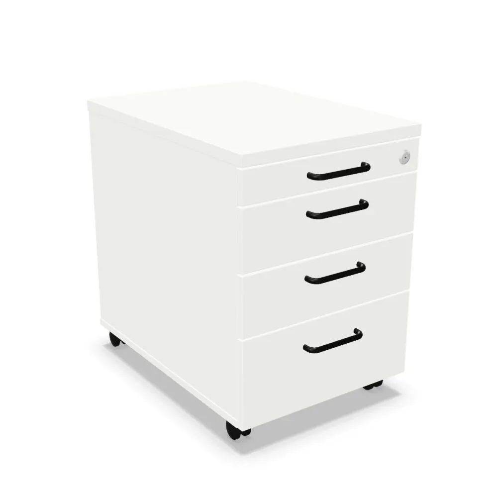 Kontenerek biurowy EASY SPACE MOB PB 4S biały zamykany I sklep meblowy MIRAT.