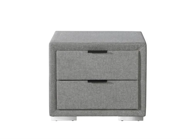 Szafka nocna LEVANTER szara tapicerowana | MIRAT. styl SKANDYNAWSKI