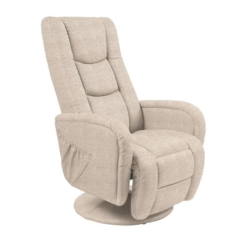 Fotel PULSAR 2 beżowy tapicerowany masujący | MIRAT.