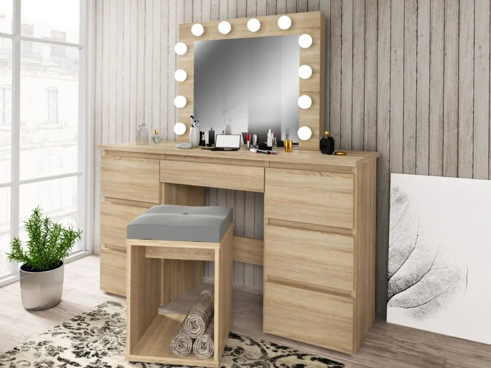 Toaletka ALEKSANDRA 5 dąb sonoma z szufladami | MIRAT. w stylu  kolekcja