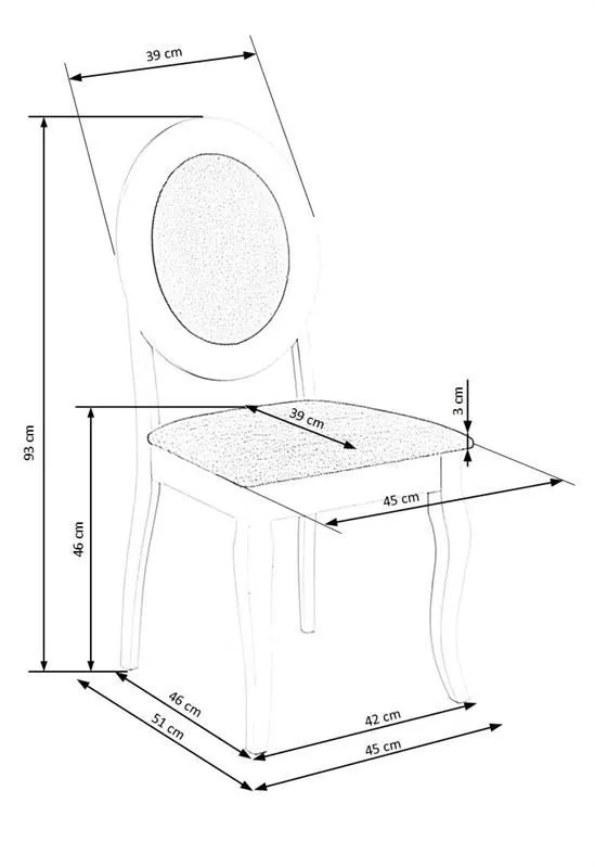 Krzesło BAROCK białe szare do salonu w stylu glamour | MIRAT. styl GLAMOUR, KLASYCZNY