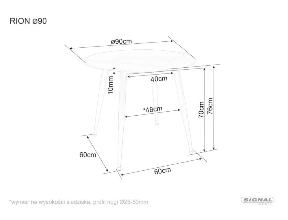 Okrągły stół ceramiczny Rion 90 cm biały marmur | MIRAT styl LOFT
