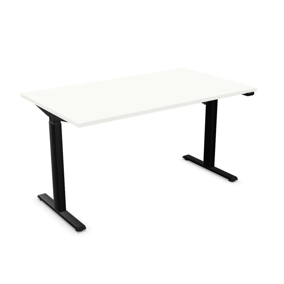 Biurko eCOMO 140x70cm białe z regulacją wysokości elektryczne I sklep meblowy MIRAT.