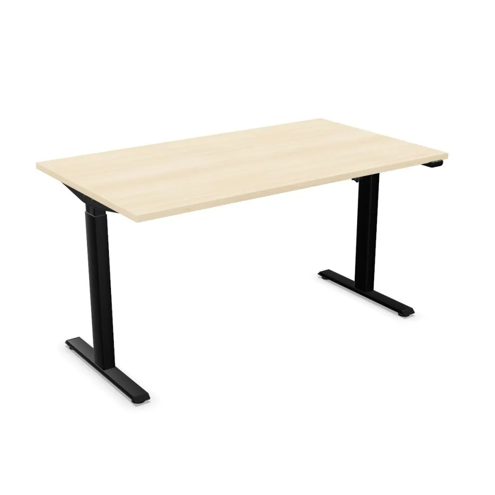 Nowoczesne biurko eCOMO 140x70cm akacjowe z regulacją wysokości I sklep meblowy MIRAT.