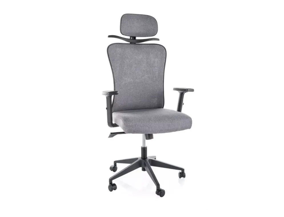 Ergonomiczny fotel gabinetowy Q-080M szary z wieszakiem | MIRAT