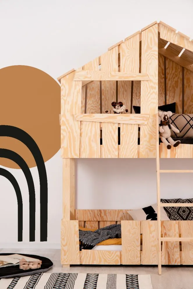 Łóżko piętrowe TED 70x140 sosna dwuosobowe domek | MIRAT.