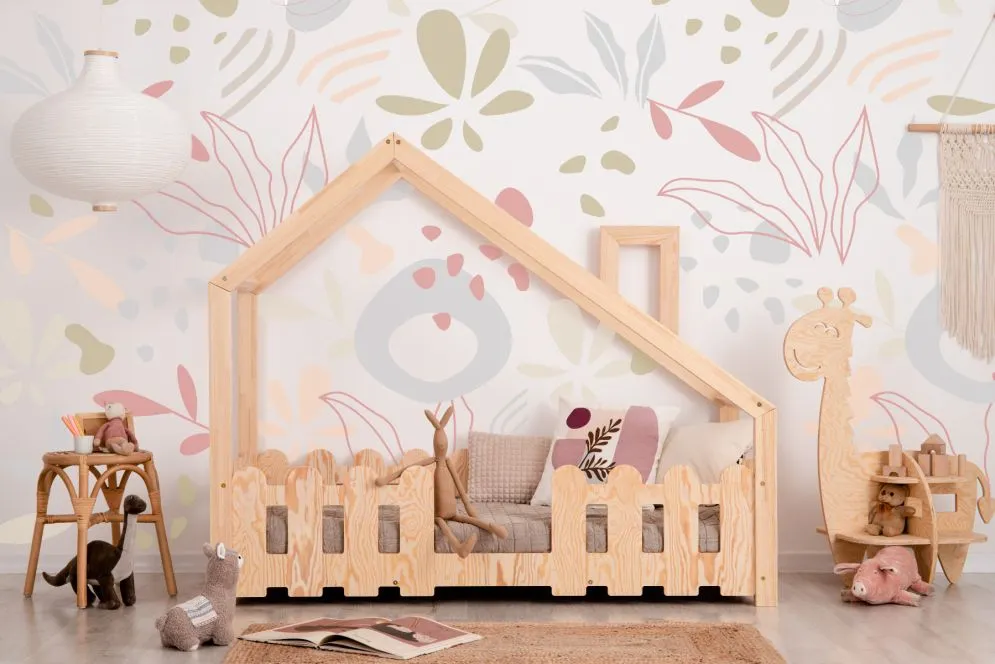 Łóżko dziecięce domek DUDU 90x200 sosna bezpieczne dla dzieci | MIRAT.