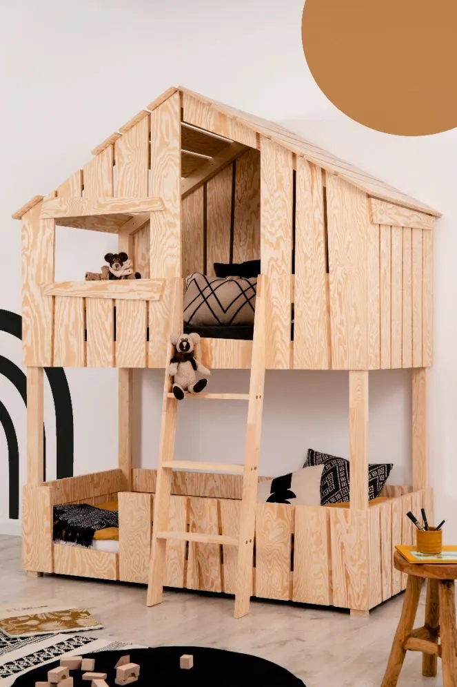 Łóżko piętrowe TED 70x140 sosna dwuosobowe domek | MIRAT.