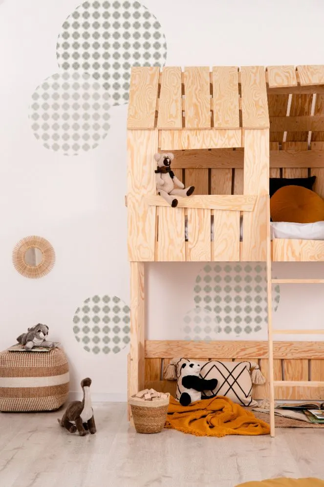 Łóżko piętrowe PAT A 80x160 sosna na antresoli | MIRAT.