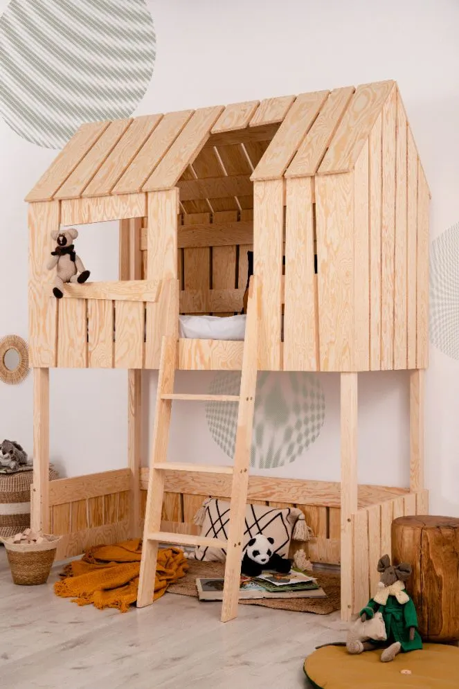 Łóżko piętrowe PAT A 80x180 sosna jednoosobowe dla dziecka | MIRAT.