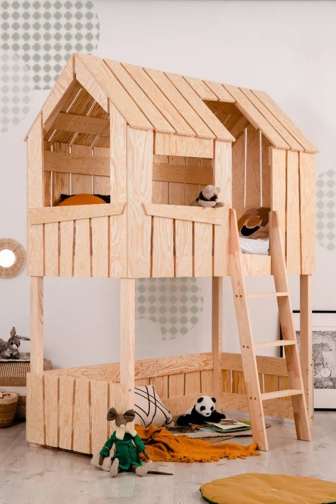 Łóżko piętrowe PAT A 80x180 sosna jednoosobowe dla dziecka | MIRAT.