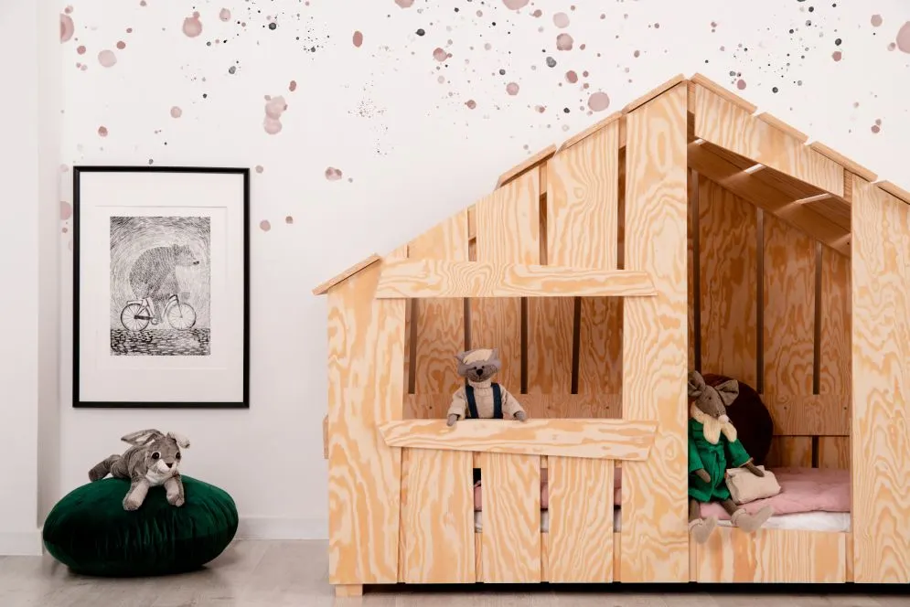 Łóżko dziecięce domek FRED 90x190 sosna ekologiczne bezpieczne | MIRAT.