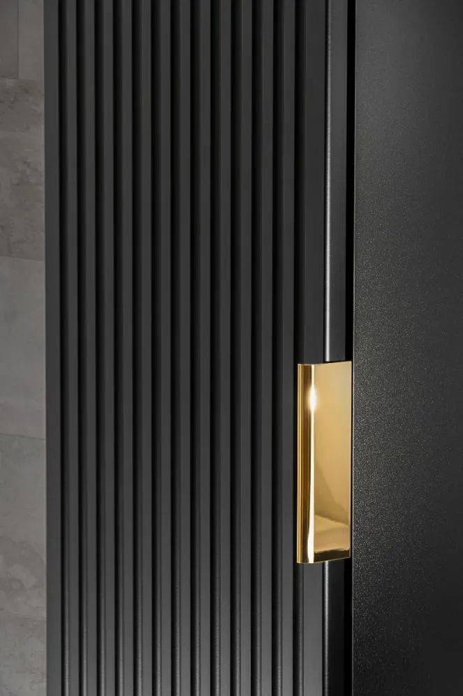 Szafka łazienkowa ADEL BLACK 80 35cm czarny mat ryflowane fronty I sklep meblowy MIRAT. styl LOFT, RYFLOWANY