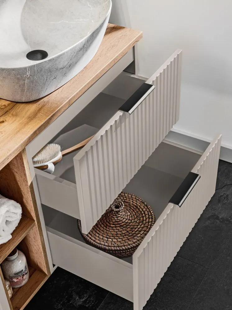 Szafka pod umywalkę ADEL CASHMERE 82-60-2S 60cm kaszmirowa glamour I sklep meblowy MIRAT. styl GLAMOUR, RYFLOWANY kolekcja ADEL