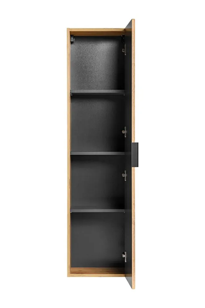 Szafka łazienkowa ADEL OAK 80 35cm dąb wotan wysoka I sklep meblowy MIRAT. styl RYFLOWANY, SKANDYNAWSKI