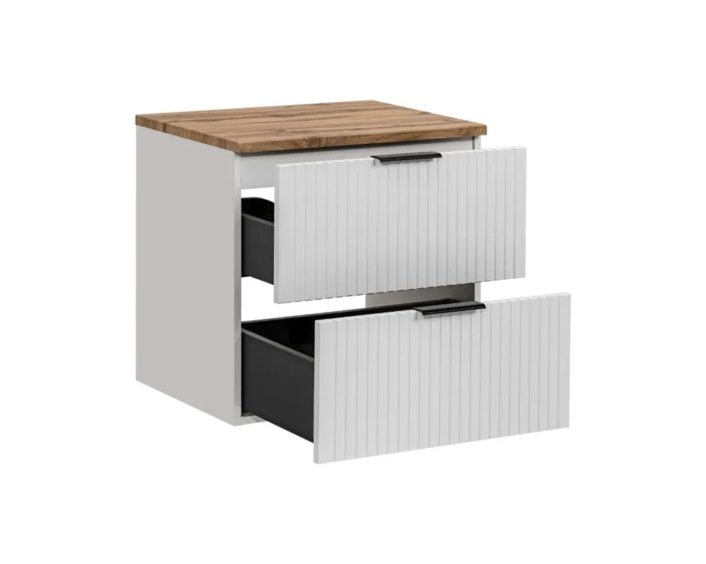 Szafka pod umywalkę ADEL WHITE 82 60cm biała wisząca I sklep meblowy MIRAT. styl LOFT, RYFLOWANY, SKANDYNAWSKI