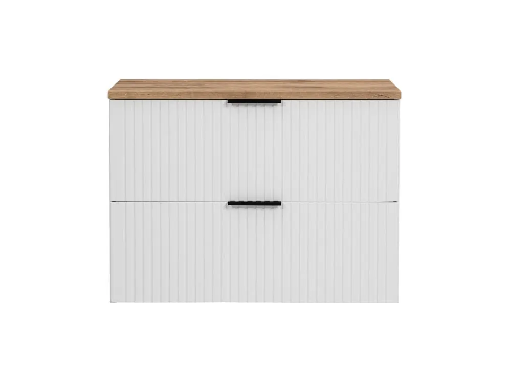 Szafka pod umywalkę ADEL WHITE 82 80cm biała z ryflowanymi frontami I sklep meblowy MIRAT. styl LOFT, RYFLOWANY, SKANDYNAWSKI