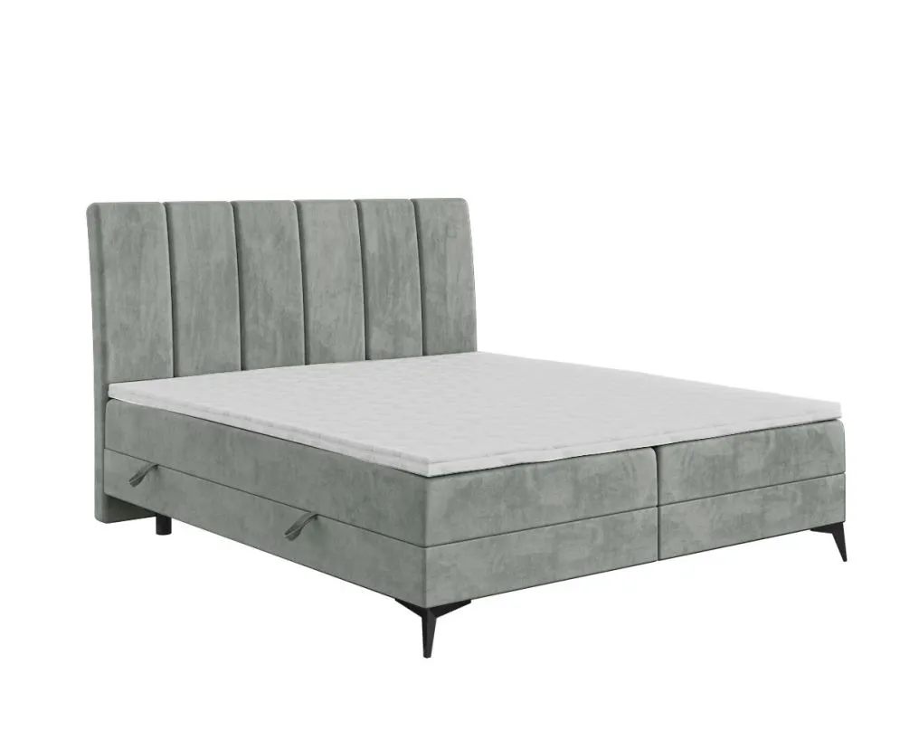 Łóżko kontynentalne DERDA 140 szare velvet w stylu glamour | MIRAT. w stylu GLAMOUR kolekcja