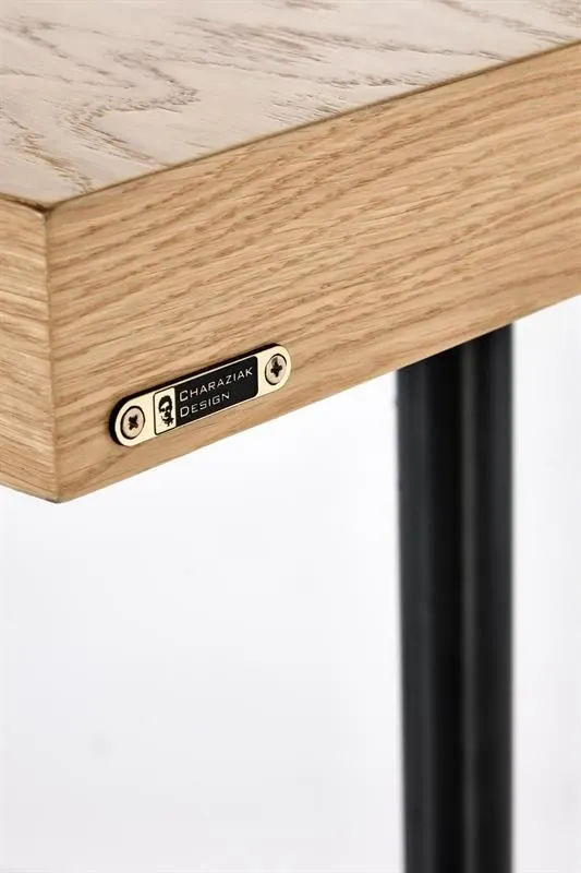 Konsola INFERNO 106x30 dąb/czarna w stylu loft | MIRAT. styl LOFT