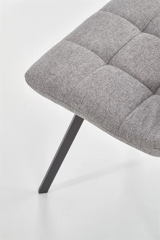 Krzesło K402 szare do salonu na czarnych metalowych nogach | MIRAT.